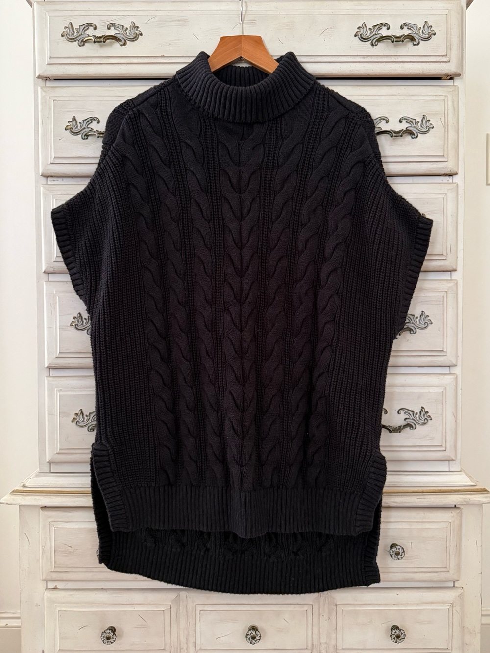 Pact Black Organic Cotton Cable Knit Sweater